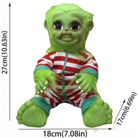 FLYKEE Greench Peluche Jouet, 27CM / 10.63 Pouces Noël Grinch poupées poupée Peluche Jouet, Halloween pour Les garçons et Les
