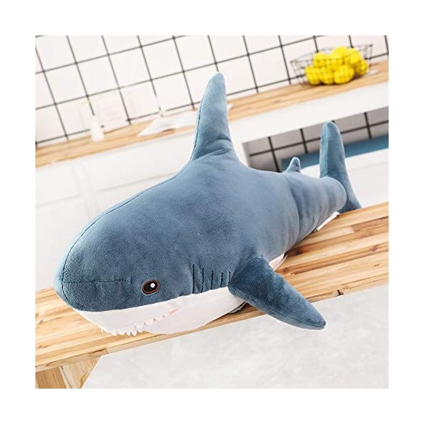 EZLAM 15-140 cm Géant Mignon Requin en Peluche Jouet Doux Animal en Peluche Lecture Oreiller pour Cadeaux danniversaire Cous