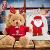 Noël Nounours Personnalisé avec Décoration Noël, Nounours avec Texte+Photo, Cadeau Personnalisé pour Homme Cadeau Noël Femme 