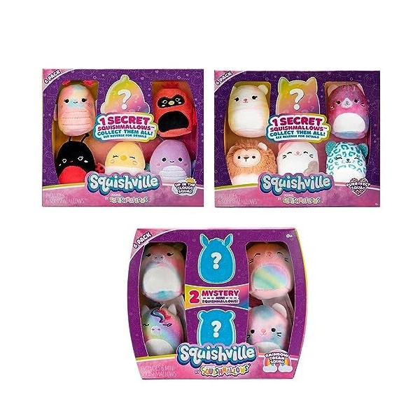 Squishville Lot de 6 Mini Peluches Squishmallows