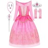 knemmy Princess Costume for Girl Halloween Princess Dress Up Clothes for Little Girl Birthday Chrismax Cosplay Pink Dress