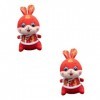 ibasenice 2 Pièces Poupée Lapin Costume Tang Lapin en Peluche Figurines du Zodiaque Chinois Lapin Peluche Lapin Zodiaque Lan