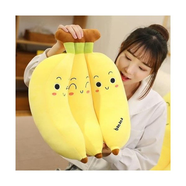 SaruEL Doux Créatif Banane en Peluche Poupée Oreiller Canapé Coussin Peluche Fruits en Peluche Jouet Drôle Cadeau D’Anniversa