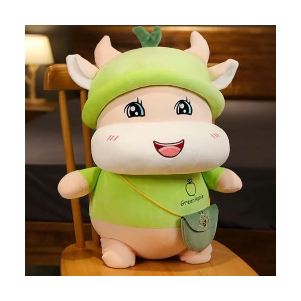 PaMut Mignon Vache Peluche Jouet année du bœuf Kawaii Mascotte Vache Peluche Jouet Nouvel an fête décoration Cadeaux 40cm 3