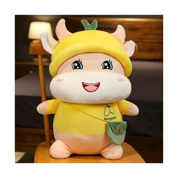 PaMut Mignon Vache Peluche Jouet année du bœuf Kawaii Mascotte Vache Peluche Jouet Nouvel an fête décoration Cadeaux 40cm 3