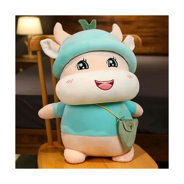 PaMut Mignon Vache Peluche Jouet année du bœuf Kawaii Mascotte Vache Peluche Jouet Nouvel an fête décoration Cadeaux 40cm 3