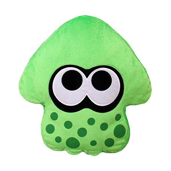 Nintendo Splatoon 2 Squid Coussin – Vert fluo – Peluche officielle San-Ei