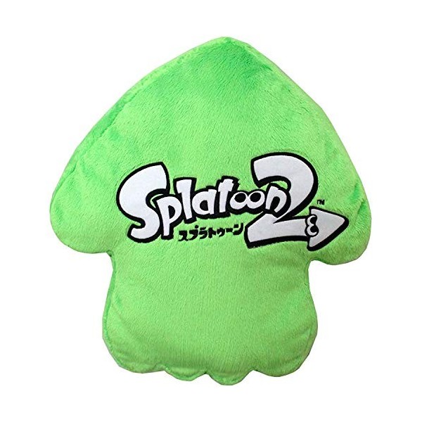 Nintendo Splatoon 2 Squid Coussin – Vert fluo – Peluche officielle San-Ei