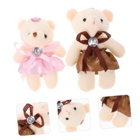 Toyvian 30 Pièces Ours Poupée Décoration Porte Clé Jouets Breloques Porte-clés Animaux en Peluche Poupée De Vacances Pendenti