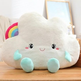 EacTEL Nuage Peluche Oreiller Mignon Arc-en-Ciel Nuage Peluche Créatif Peluche Coussin Décoration Maison Enfants Cadeaux 45CM