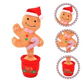 Toyvian Jouet Chantant De Noël Danse Jouet Parlant Jouet Électrique De Noël Décoration De Noël Bonhomme en Pain DÉpice en Pe