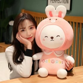 LfrAnk Kawaii Peluche Lapin Jouets Peluche Animaux oreillers Mignon Lapin poupées Cadeaux d’Anniversaire Cadeaux de Noël 50cm