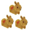 ibasenice 3 Pièces Mascotte De Lannée du Lapin Jouet pour Animaux Mini Peluches Pompons De Porcistas Décor Chinois Décoratio