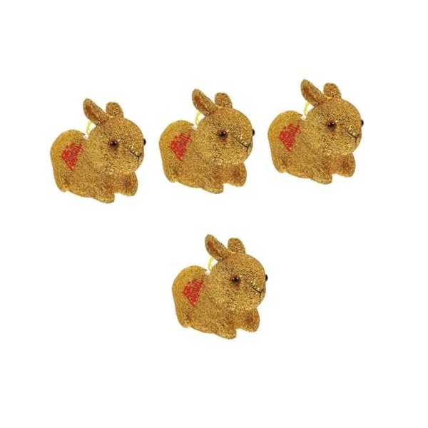 ibasenice 3 Pièces Mascotte De Lannée du Lapin Jouet pour Animaux Mini Peluches Pompons De Porcistas Décor Chinois Décoratio