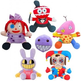 OURDUOJIN 6pcs Magie numérique Cirque poupée en Peluche, 10 Pouces Nouveau Cirque numérique Animal Remplissage Douce poupée 