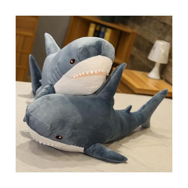 Requin Mignon Peluche Jouet Doux en Peluche Animal Lecture Coussin Cadeaux D’Anniversaire Coussin Poupée Cadeau 120cm 3