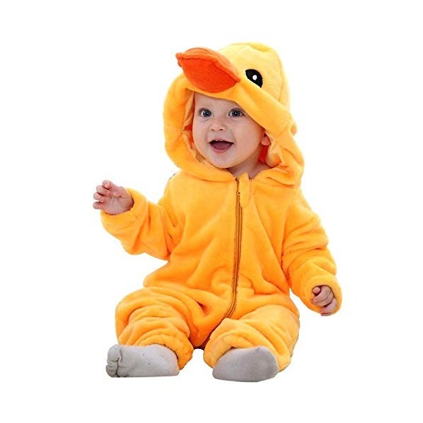 Costume de canard - Peluche douce - Polaire - Combinaison - Combinaison canard - Déguisement - Carnaval - Halloween - Bébé fi