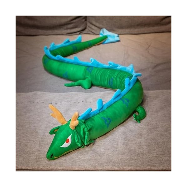 Jouet en Peluche Dragon du Zodiaque Peluche Animal Long Oreiller Dinosaure poupée garçon Enfants Cadeau d’Anniversaire Cadeau