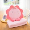 NOpinz Animal Fleur Peluche Oreiller Main Chaud avec Couverture Doux Bande Dessinée Tapis De Couchage Maison Articles Fille C
