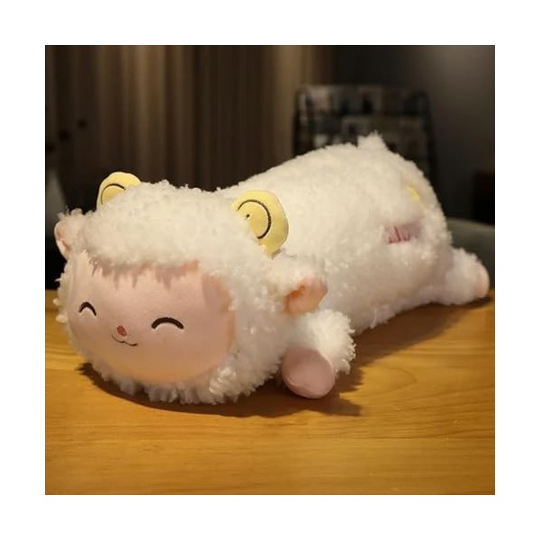 NOpinz Nouveau Mignon Géant Mouton Long Oreiller en Peluche Animal Mouton Laine Polaire Jouet Fille Coussin Anniversaire Cade