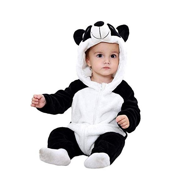 Costume en peluche douce - Polaire - Cache-couche Panda - Déguisement - Carnaval - Halloween - Bébé fille - Nouveau-né - Unis