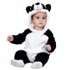 Costume en peluche douce - Polaire - Cache-couche Panda - Déguisement - Carnaval - Halloween - Bébé fille - Nouveau-né - Unis