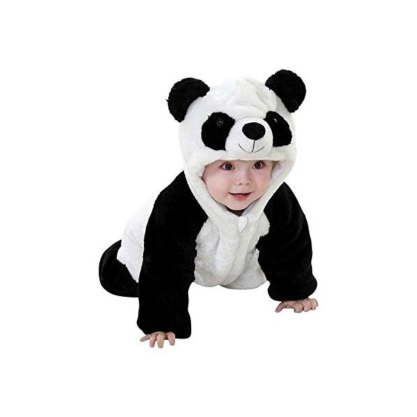 Costume en peluche douce - Polaire - Cache-couche Panda - Déguisement - Carnaval - Halloween - Bébé fille - Nouveau-né - Unis