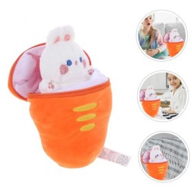 Abaodam Peluche Lapin à La Carotte Poupée Lapin Coussin De Canapé Lapin Jouet Lapin à Cache-Cache Lapin en Carotte Lapin Caro
