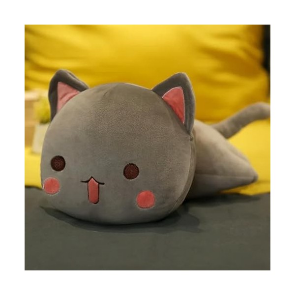 LfrAnk Kawaii Chat Peluche Jouet en Peluche Mignon Chat poupée Mignon Animal Oreiller Doux Bande dessinée Coussin Enfants Fil