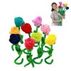 ibasenice 18 Pcs Jouets Pliables Jouets De Fleurs Le Jouet Rose Jouet Bebe Rose Jouet Pompons De Porcistas Fleur en Peluche F