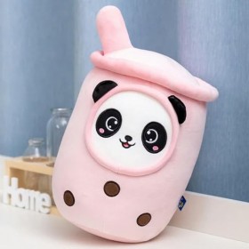 LfrAnk Nouveau Panda Bubble Tea en Peluche Fruits Boisson Bouteille Fraise Ananas Lait Tasse À Thé Oreiller Enfants Jouets An