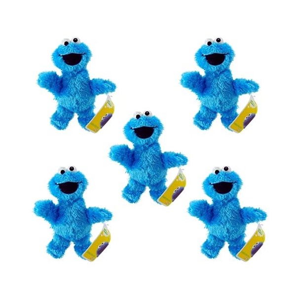 Sesame Street – Peluche super douce de qualité cadeau 23 cm Cookie Monster – Lot de 5