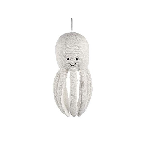 OLLY-Veilleuse/Peluche LED/RGB Pieuvre rechargeable avec enceinte Bluetooth H30cm gris Flow