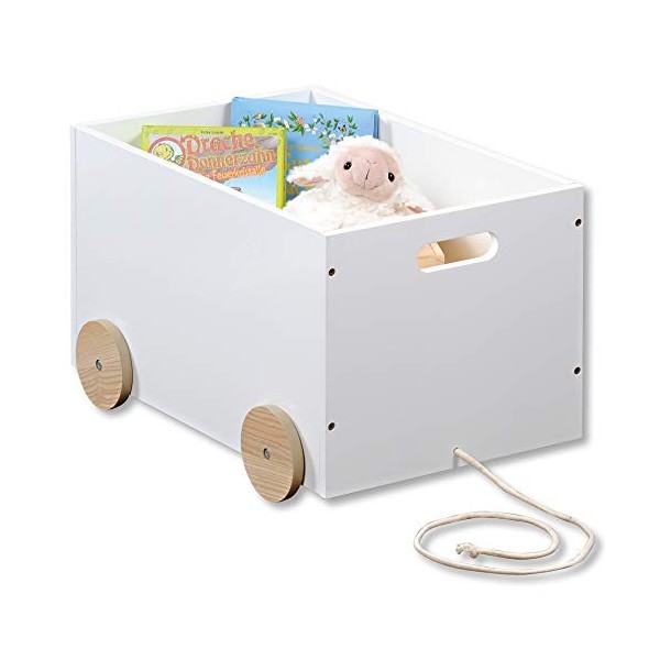 Kesper Chariot à Jouets, Bois dingénierie, Blanc, 50 x 35 x 30 cm