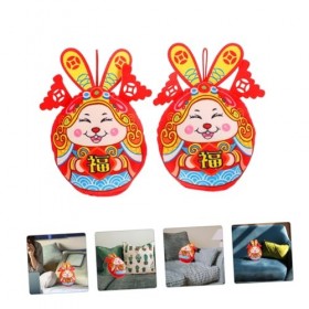 Toyvian 6 Pièces Poupée Lapin en Peluche Décor Jouet De Poupée De Lapin Fournitures De Nouvel an Jouet De Mascotte De Lapin J