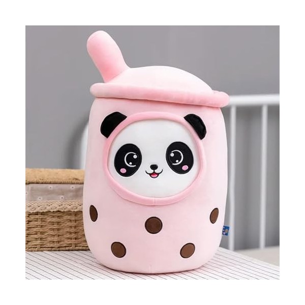 GagaLu Mignon Panda thé au Lait en Peluche Jouet en Peluche Pomme Fraise aromatisé thé au Lait étreindre Oreiller Boule Bubbl