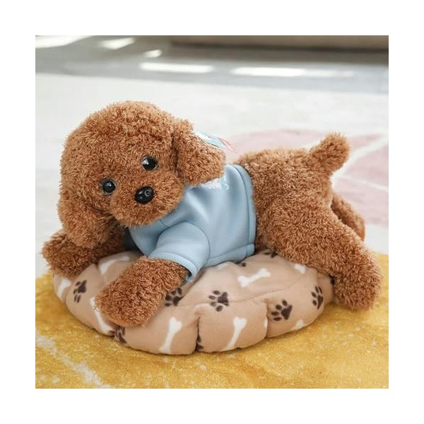 EacTEL Chien en Peluche habillé Mignon Caniche Peluche Animal poupée Cadeau d’Anniversaire de Noël 55cm 8