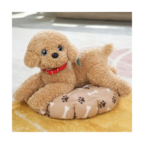 EacTEL Chien en Peluche habillé Mignon Caniche Peluche Animal poupée Cadeau d’Anniversaire de Noël 55cm 8