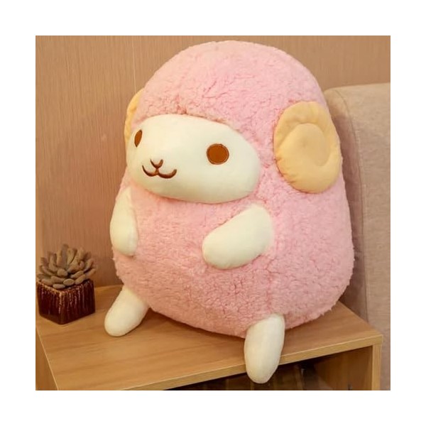 EacTEL Peluche dagneau Kawaii Laine Polaire Animaux Dessin animé Peluche mignonne Poupées en peluche pour petite amie fille 