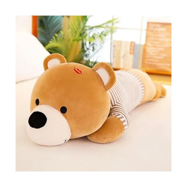 Kawaii Ours Polaire en Peluche Poupée en Peluche Ours Dormant Oreiller Animal en Peluche Jouet Enfants Dessin Animé Cadeau An