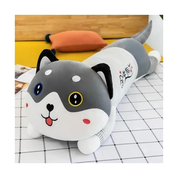 Mignon Peluche Husky Chien Animal Poupée en Peluche Oreiller Enfants Cadeau D’Anniversaire Décoration À La Maison 85cm b