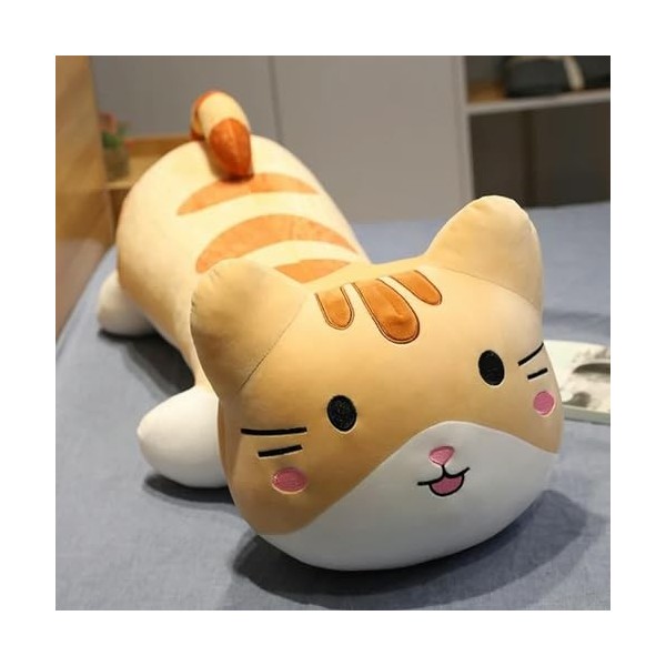 Grande Taille Chat Oreiller Animal Mignon en Peluche Poupée pour Enfants Mignon Doux Sommeil Coussin Cadeau pour Fille Cadeau