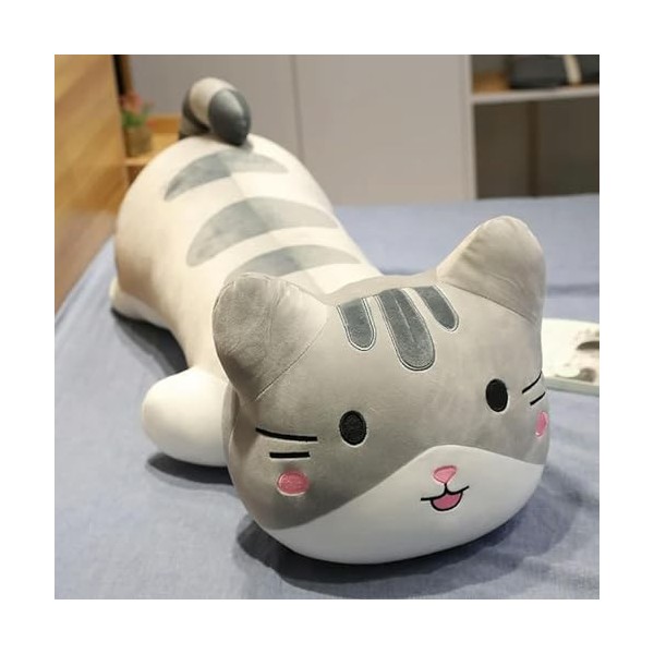 Grande Taille Chat Oreiller Animal Mignon en Peluche Poupée pour Enfants Mignon Doux Sommeil Coussin Cadeau pour Fille Cadeau