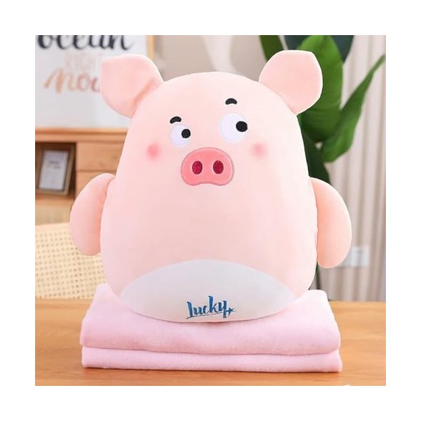 EacTEL Husky Moelleux, Renard, Cochon, Dinosaure, Oreiller en Peluche, Peluche Cartoon Animal Coussin décoré en Peluche garço