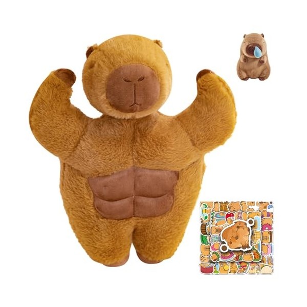 HSKJTT Animaux en Peluche Capybara, Jouets en Peluche Capybara Réalistes, Muscles Doux Et Mignons, Cochon dInde Au Nez Qui C