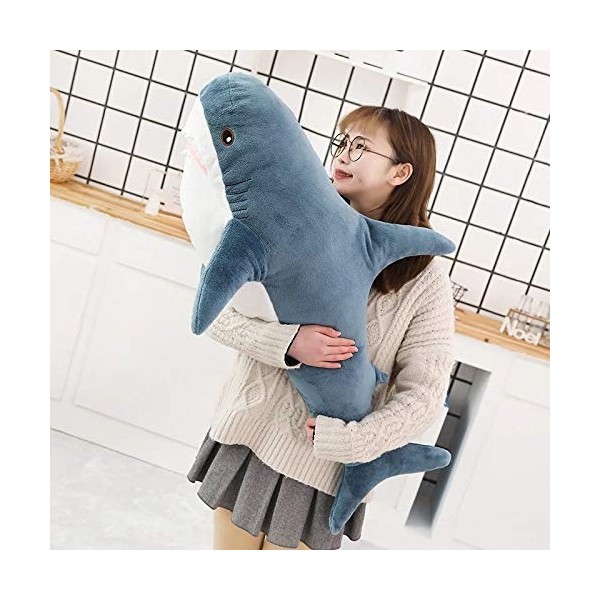 EZLAM 60-140cm Big Giant Polupar Shark Skin Soft Plush Shark Semi-Finish Coat Fish Pillow Toys Dolll Fashion Gift for Kids Ba