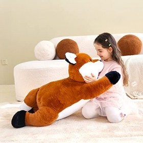 IKASA Peluche Renard Géant Animal Jouets,78cm Grand Renard Mignon Moelleux Peluche Grosse Animaux Adorable,Cadeaux pour Les E