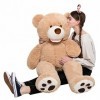 MorisMos Ours en Peluche Geant, 100cm Brun Clair Peluche Géante Kawaii Nounours Geant Animaux en Peluche Grosse Jouet Grand T