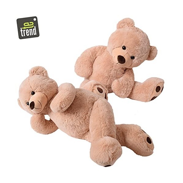 TE-Trend Doudou XXL Ours en Peluche géant en Peluche pour Enfant 100 cm Marron