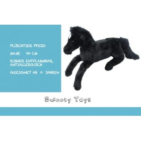 Sweety Toys 10967 Cheval Peluche Noir 65 cm